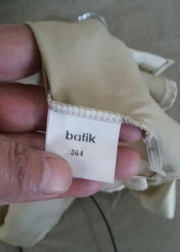 l Beden Düğmeli, Kısa Kollu Bej Kadın Gömlek