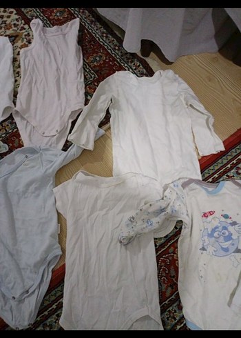 Bebek için beyaz ve desenli çıtçıtlı. 15. parça hepsi. - Görsel 8