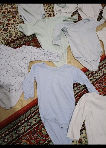 Bebek için beyaz ve desenli çıtçıtlı. 15. parça hepsi. - Görsel 4