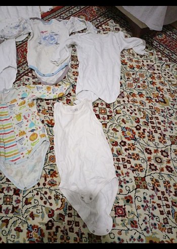 Bebek için beyaz ve desenli çıtçıtlı. 15. parça hepsi. - Görsel 7