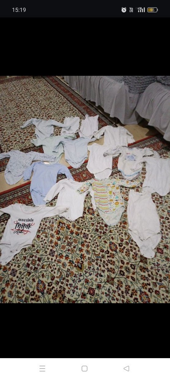 Bebek için beyaz ve desenli çıtçıtlı. 15. parça hepsi. - Görsel 2