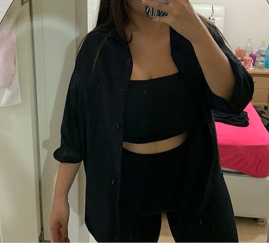 Siyah Oversize Gömlek