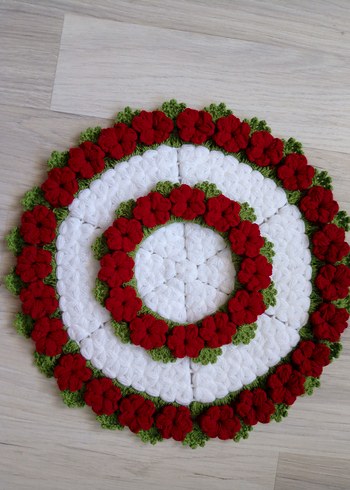 Çiçek Desenli Renkli Yuvarlak lif