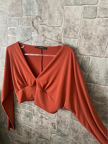 Zara Kiremit rengi bluz