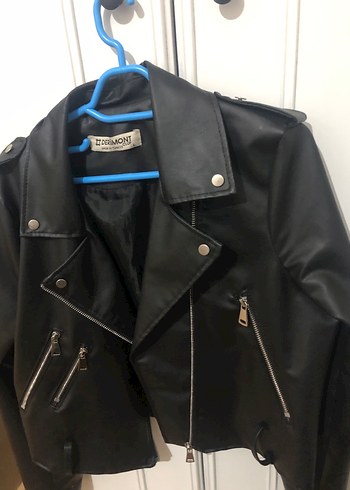 l Beden siyah Renk Siyah Deri Biker Ceket