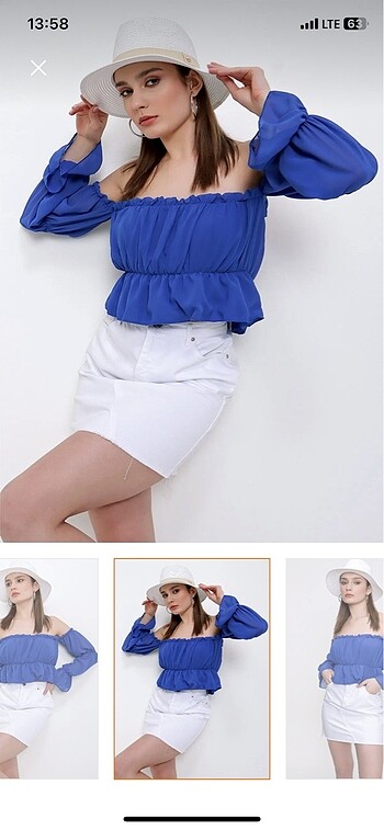 saks mavisi straplez şifon bluz