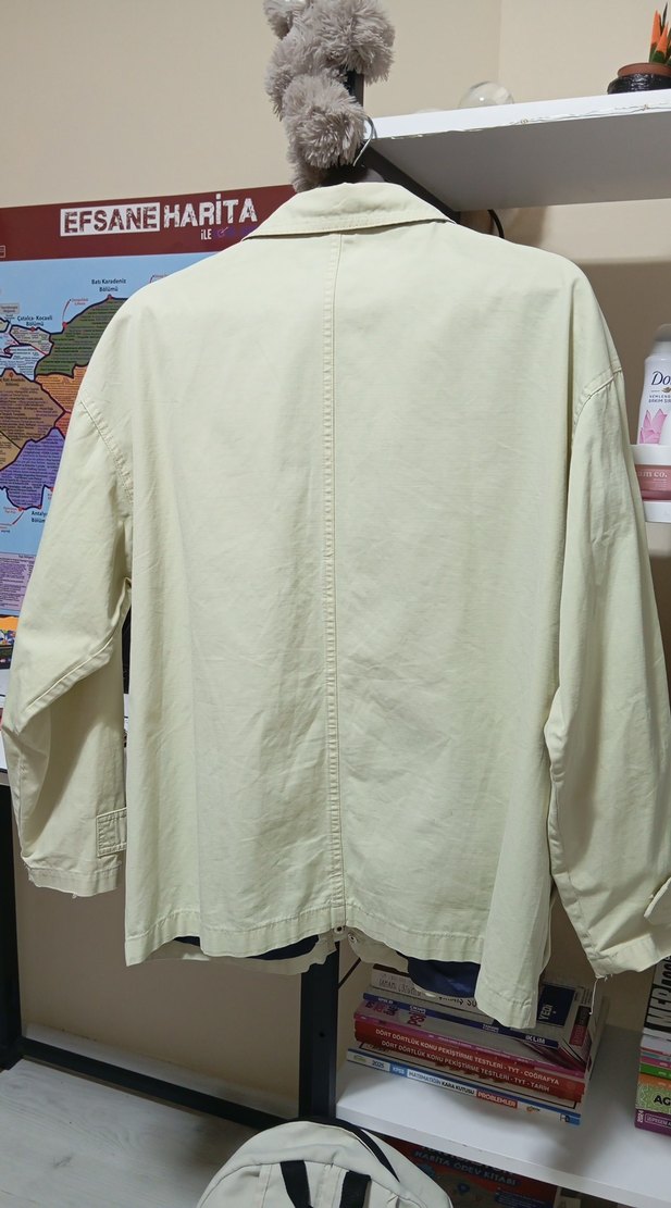 ELLESSE Bej Düğmeli Pamuklu vintage Erkek Ceket - Görsel 4