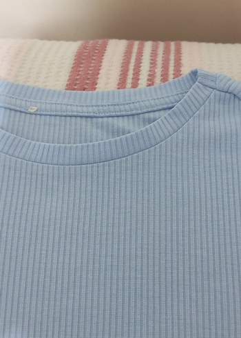 Mavi Pamuklu Kısa Kollu Tişört - Görsel 3