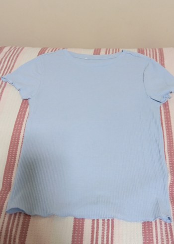 Mavi Pamuklu Kısa Kollu Tişört - Görsel 2