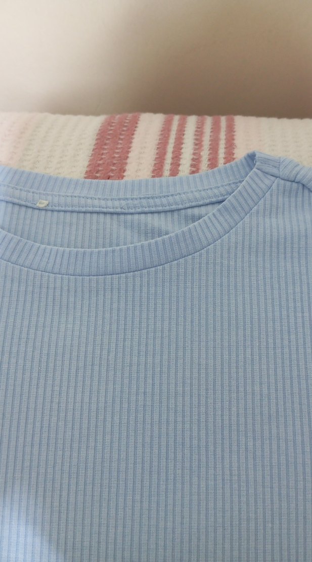 Mavi Pamuklu Kısa Kollu Tişört - Görsel 3