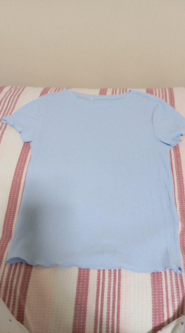 Mavi Pamuklu Kısa Kollu Tişört - Görsel 2