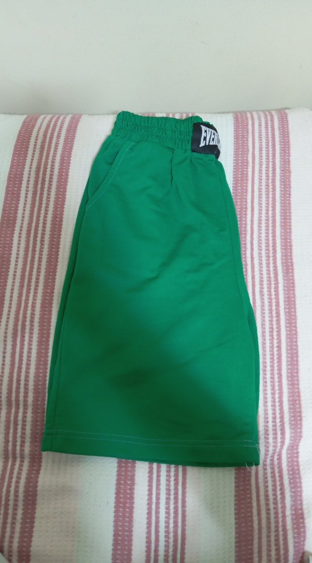 Erkek Yeşil Basic Kemerli Şort - Görsel 3