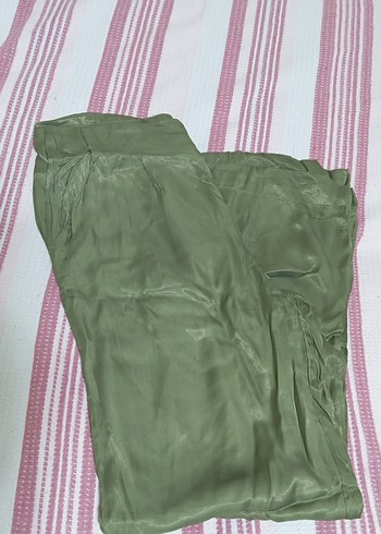 Yeşil Salaş Midi Kadın Kumaş Pantolon - Görsel 2