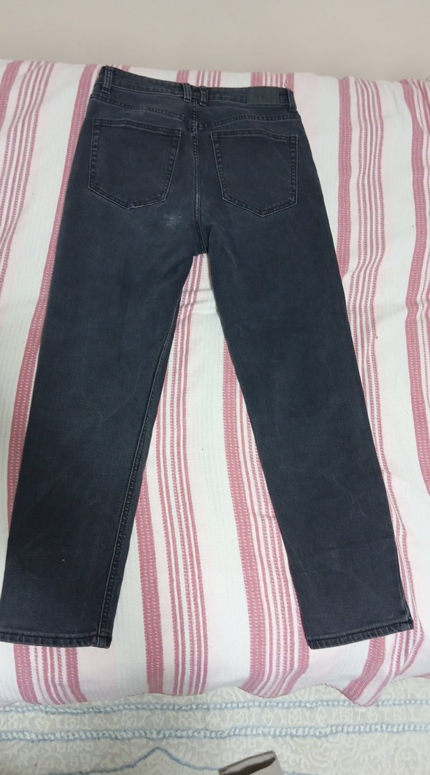 Gri Kadın Denim Pantolon Midi Boy - Görsel 4