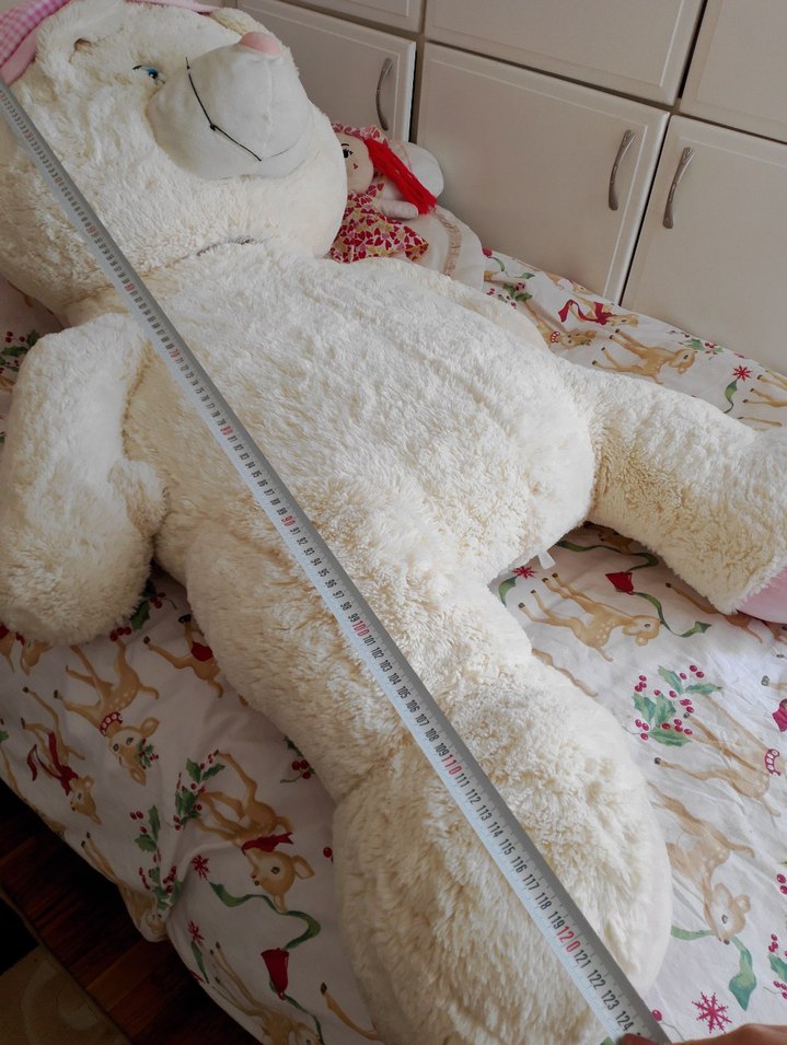 Pembe şapkalı büyük peluş ayı oyuncağı - Görsel 4