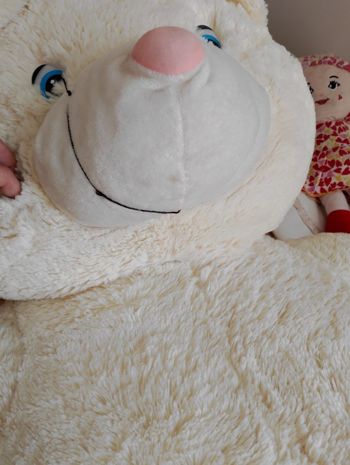 Pembe şapkalı büyük peluş ayı oyuncağı - Görsel 5