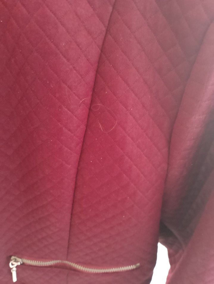 Bordo Kadın Deri Fermuarlı Ceket - Görsel 5