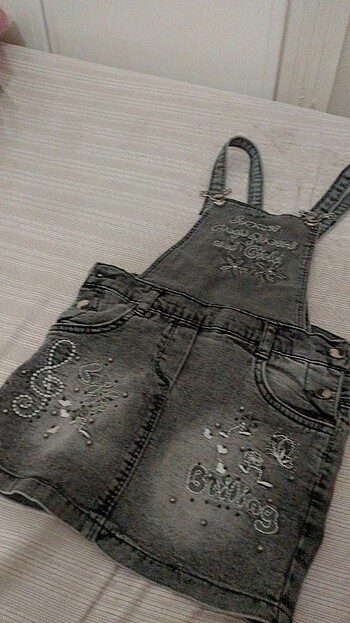 Kız çocuk etekli salopet - Görsel 4