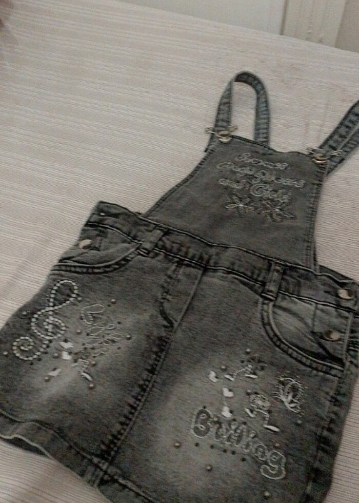 Kız çocuk etekli salopet - Görsel 4