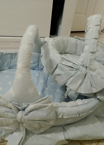 İkili hasır bebek taşıma sepeti - Görsel 6