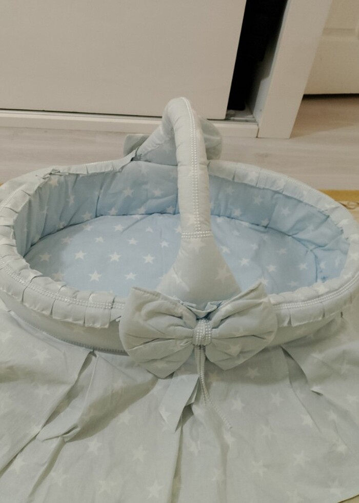 İkili hasır bebek taşıma sepeti - Görsel 4