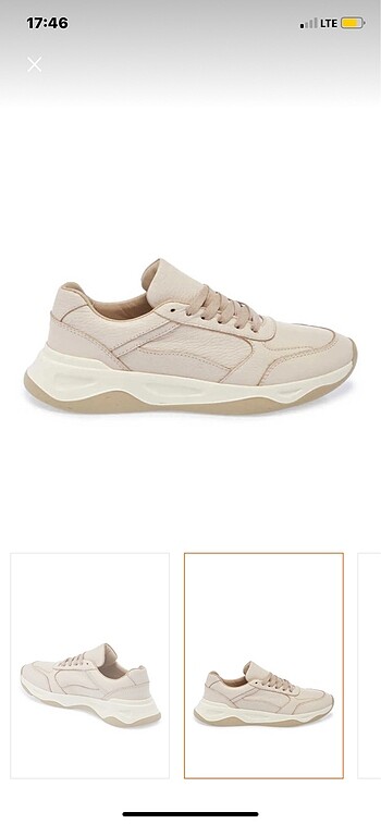 37 Beden Tergan Bej Süet Deri Kadın Sneaker