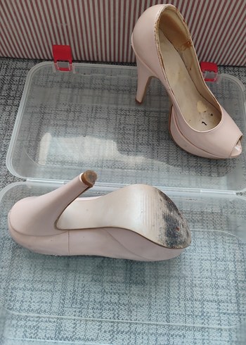 35 Beden Bej Platform Topuklu Kadın Stiletto