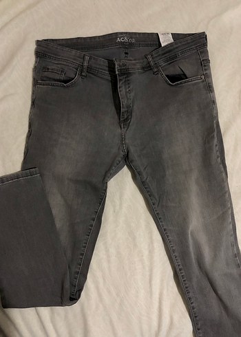 Gri Düğmeli Erkek Denim Pantolon 2 tane