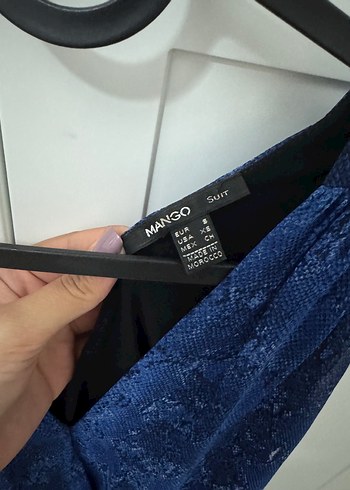 Mango Mango Lacivert Yılan Desenli Midi Elbise