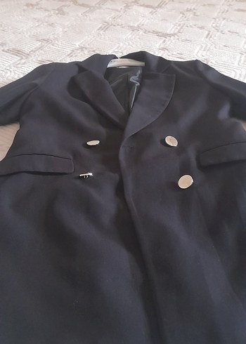 Siyah Düğmeli Uzun Kadın Blazer - Görsel 2