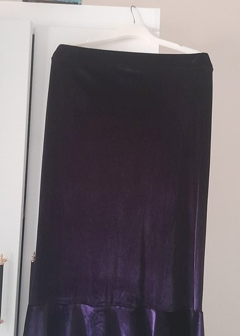 Kadın Mor Uzun Drapeli Gotik Etek - Görsel 3