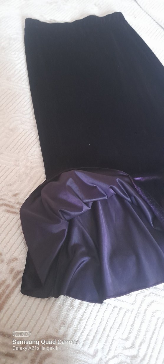 Kadın Mor Uzun Drapeli Gotik Etek - Görsel 4