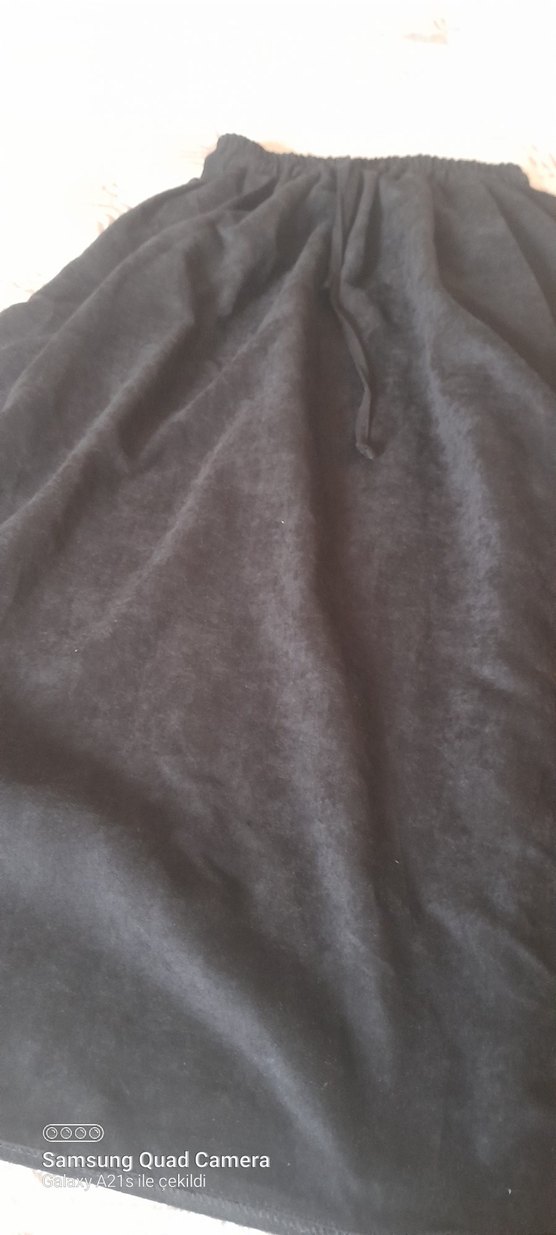 Siyah Uzun Süet Salaş Etek - Görsel 2