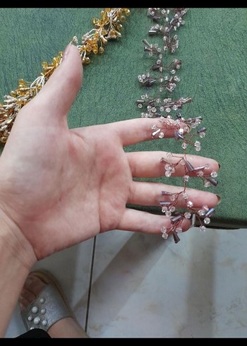 Boncuk İşlemeli Bohem Kadın Saç Aksesuarı - Görsel 3