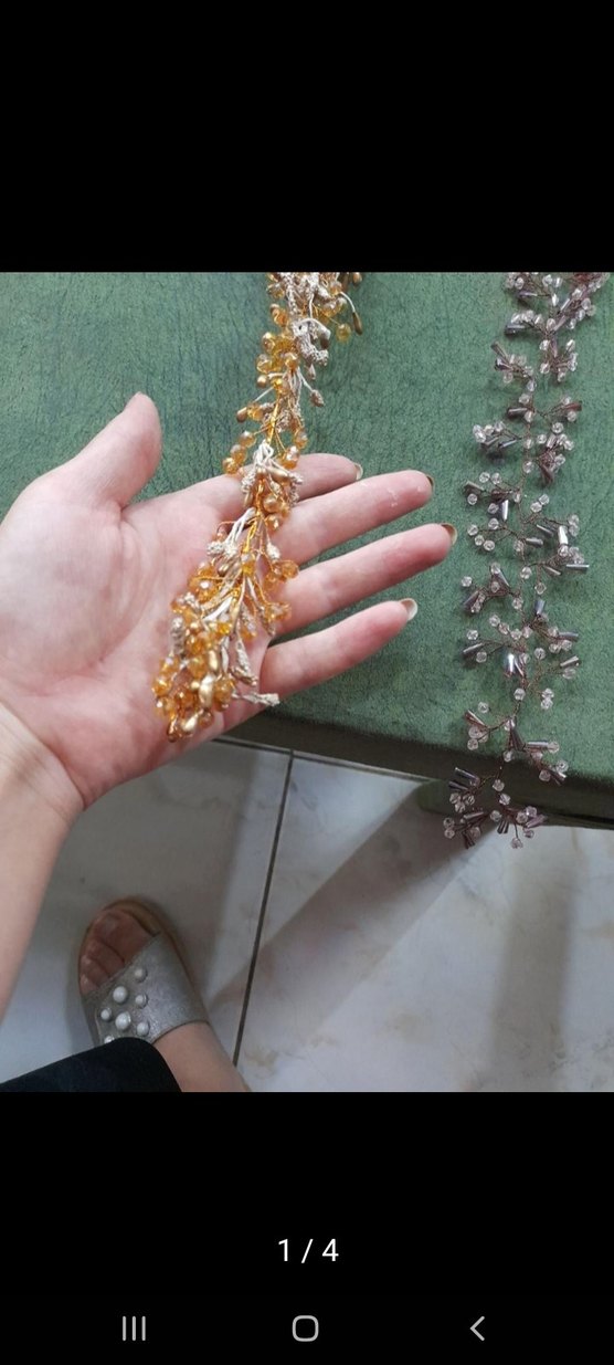 Boncuk İşlemeli Bohem Kadın Saç Aksesuarı - Görsel 4