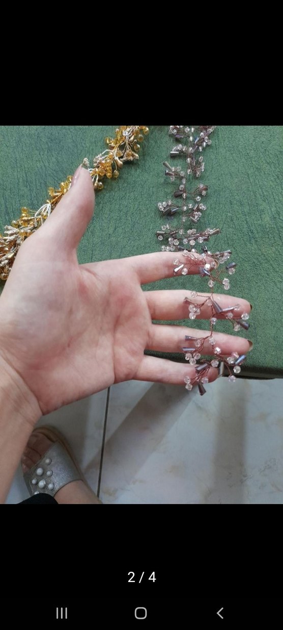 Boncuk İşlemeli Bohem Kadın Saç Aksesuarı - Görsel 3