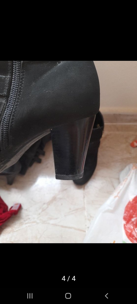 Siyah Yılan Desenli bot Topuklu Kadın Ayakkabı - Görsel 3