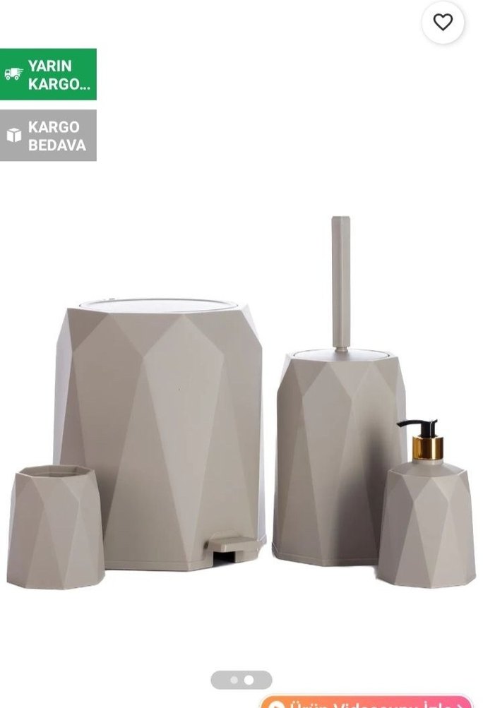 Beyaz Çoklu Banyo Aksesuar Seti - Görsel 2