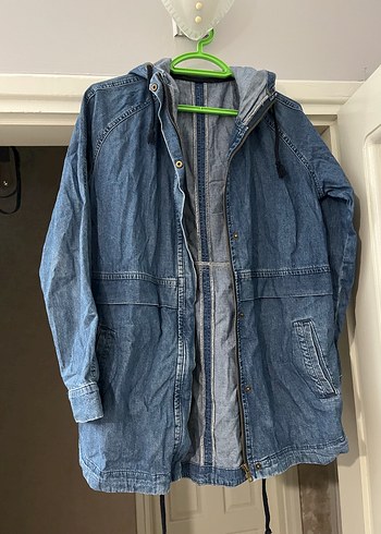 Kadın Mavi Rahat Kesim Denim Ceket