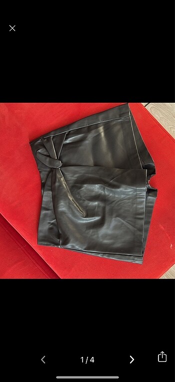 Stradivarius deri şort etek