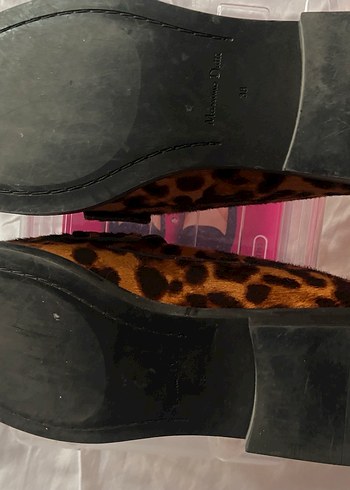 Kahverengi Leopar Desenli Süet Kadın Babet - Görsel 3