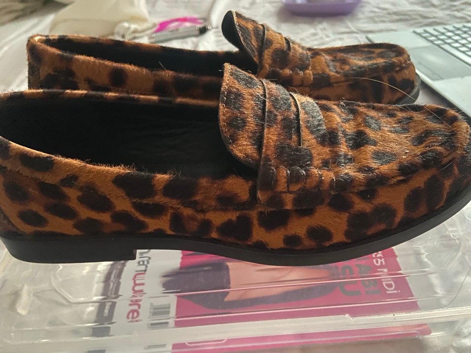 Kahverengi Leopar Desenli Süet Kadın Babet - Görsel 2