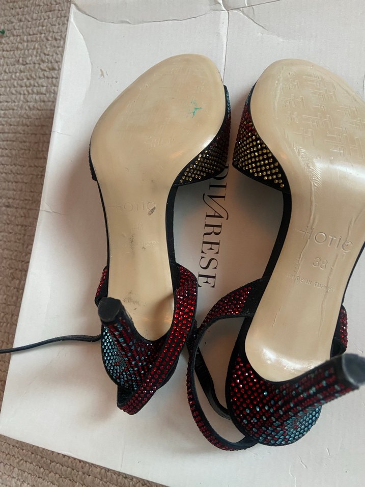 Parlak Taşlı Siyah Kadın Stiletto - Görsel 5