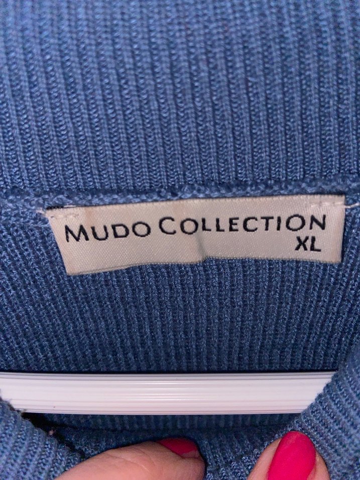 Kadın Mavi Triko Balıkçı Yaka Kazak - Görsel 2