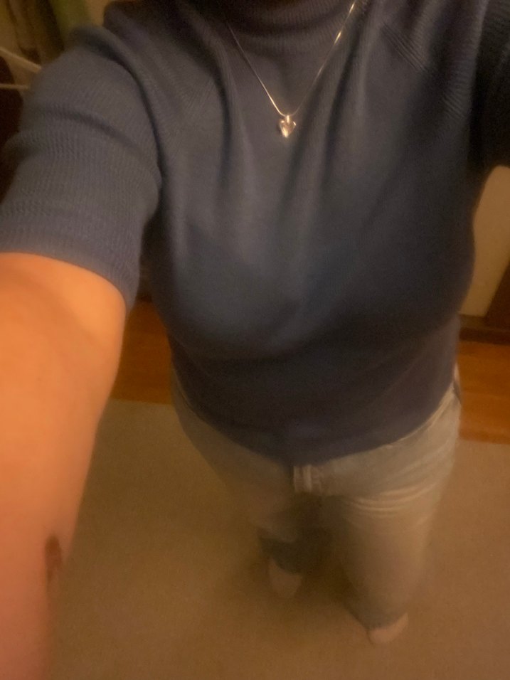 Kadın Mavi Triko Balıkçı Yaka Kazak - Görsel 5