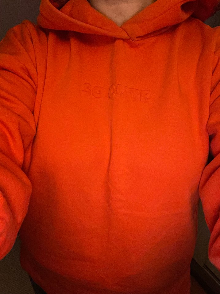 Kadın Turuncu Kapüşonlu Sweatshirt - Görsel 3