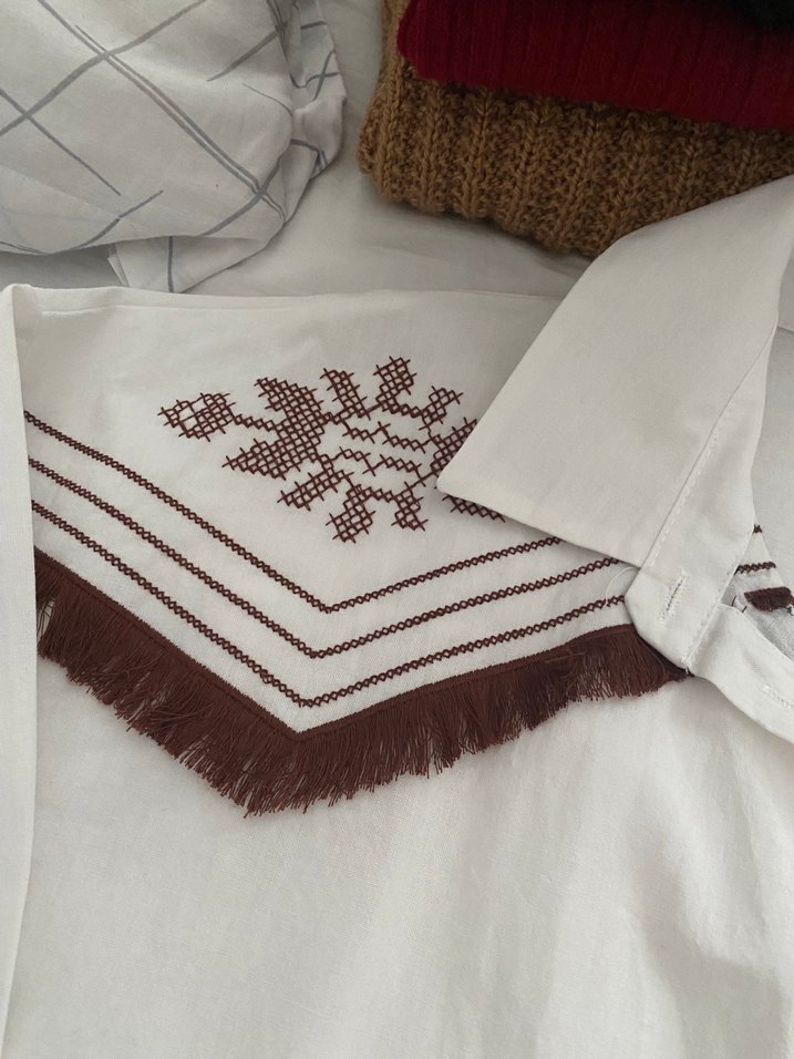 Nakışlı Bohem Gömlek - Görsel 2