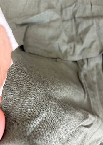 Yeşil Keten Mini Tulum - Görsel 9