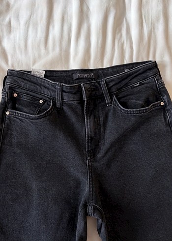 Gri Bol Kesim Midi Jean Pantolon - Görsel 3