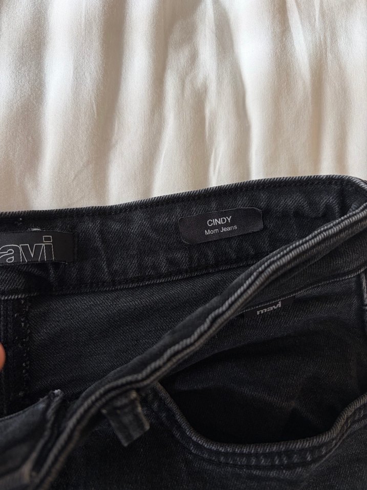 Gri Bol Kesim Midi Jean Pantolon - Görsel 4